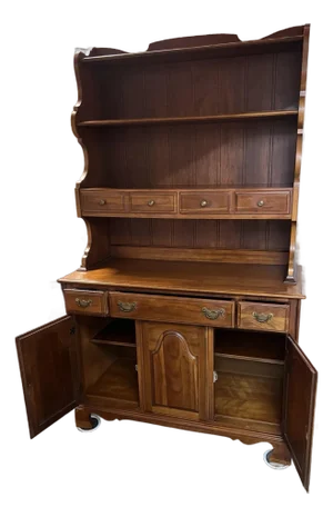 1960s Drexel Heritage Mid-Century Buffet and Hutch in Solid Cherry