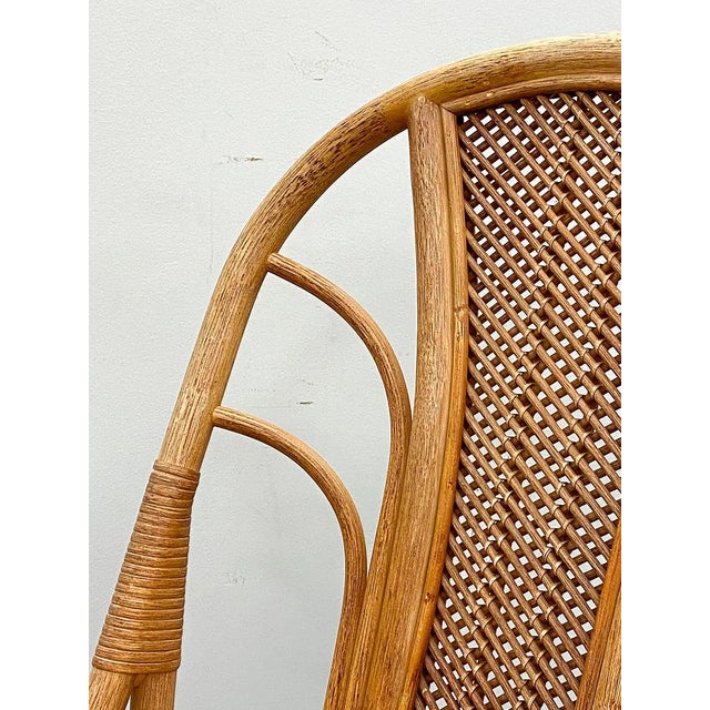 Vintage Scandinavian Bamboo and Rattan Dining Chairs With Cane Backs – Set of 5 For Sale In Philadelphia - Image 6 of 13