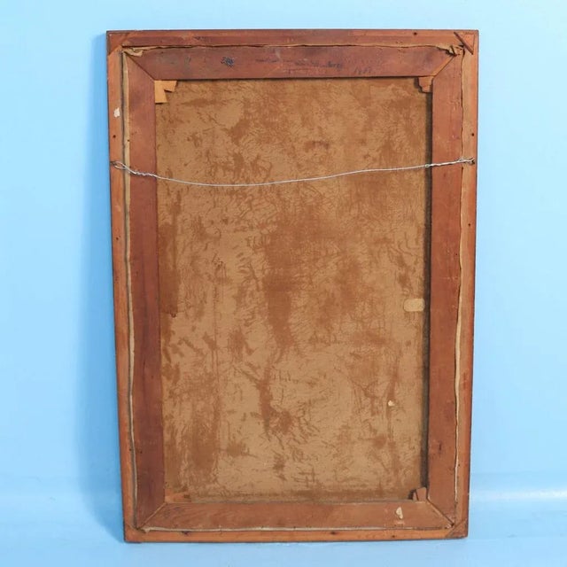 Early 20th Century Antique Original Oil on Canvas Portrait of Woman With Hat and Feather Painting For Sale - Image 6 of 7