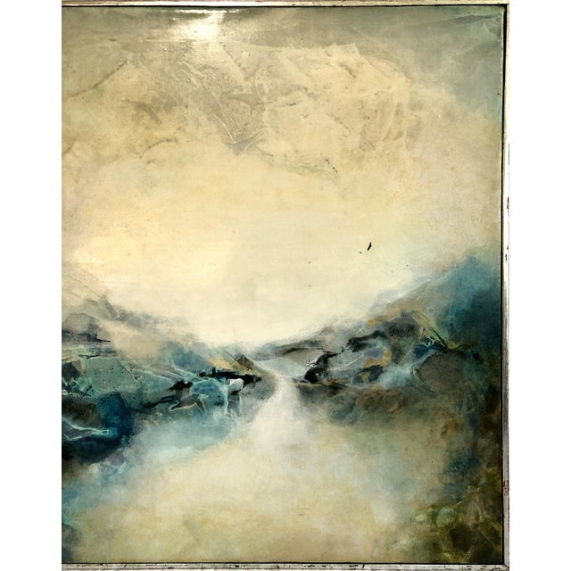 Rare Late 20th-Century Signed Mexican Abstract Expressionist Painting by Wita Wygard For Sale - Image 4 of 11