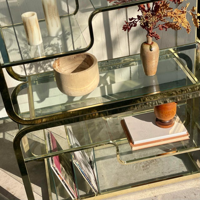 1980s Milo Baughman Style Modular Brass Etagere, Attributed For Sale - Image 9 of 12