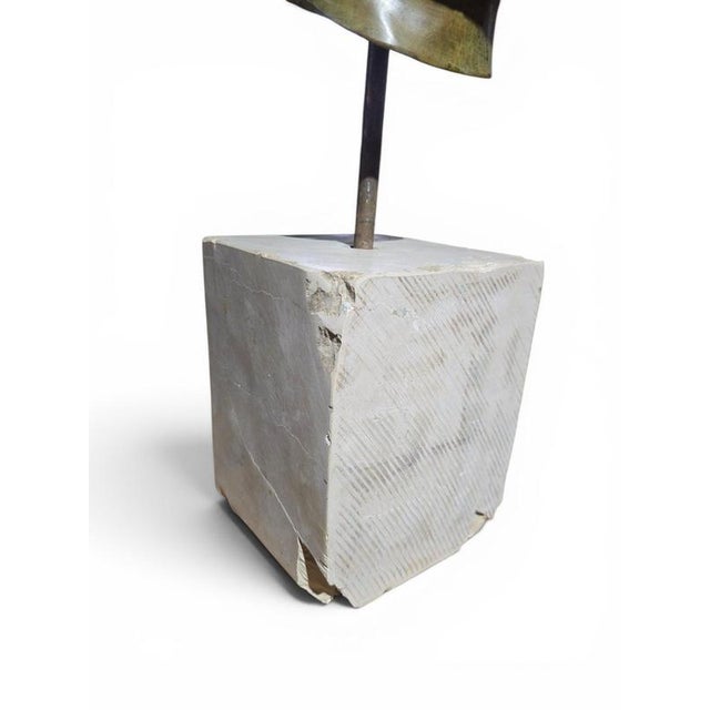Italian Artist, Pair of L Bronze Roman Emperor Heads on Marble Pedestals, 1950, Bronze For Sale - Image 6 of 11