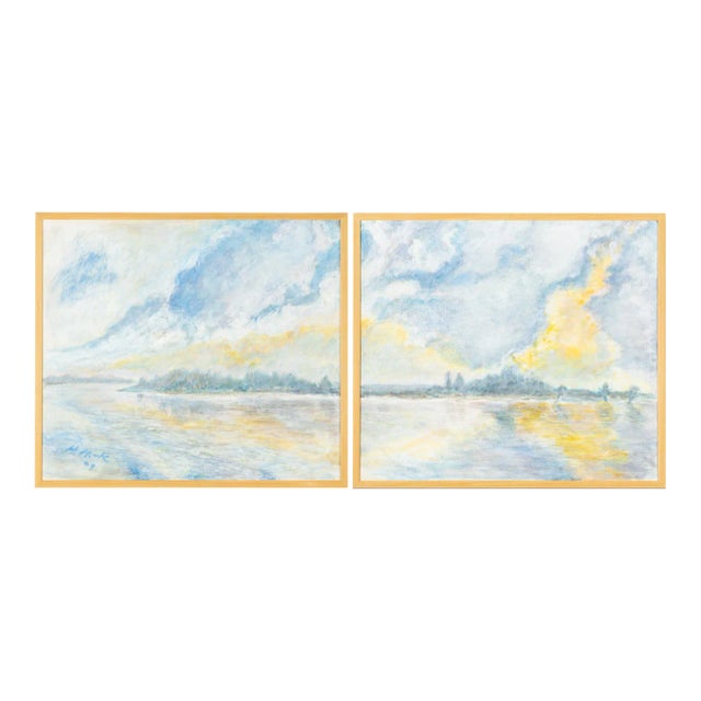 Helga Müller, Blue Hour, 1990, Acrylic on Paper For Sale