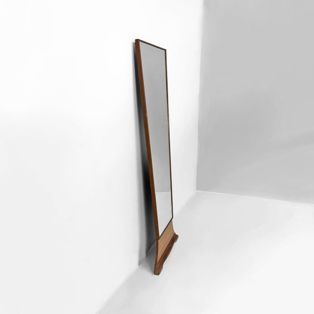 Mid-Century Modern Mid-Century Modern Italian Floor-Standing Mirror with Wooden Frame, 1960s For Sale - Image 3 of 12