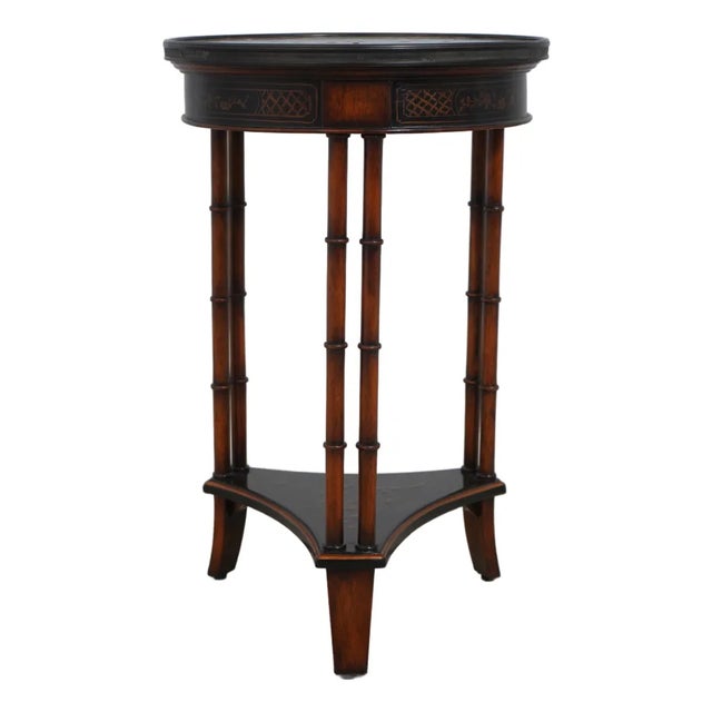 Theodore Alexander Faux Bamboo Chinoiserie End Table For Sale
