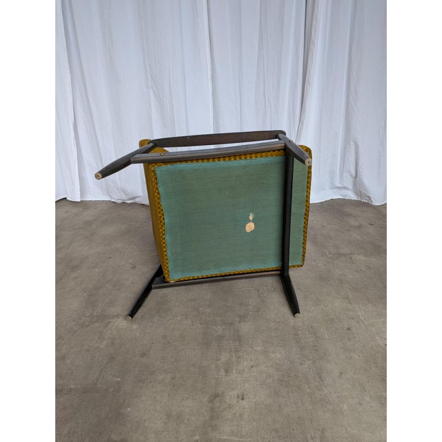Mid-Century Modern Yellow Fabric Lounge Chair, 1970s For Sale - Image 14 of 18