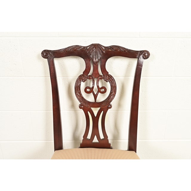 Baker Furniture Chippendale Carved Mahogany Side Chairs or Dining Chairs, Pair For Sale In South Bend - Image 6 of 13