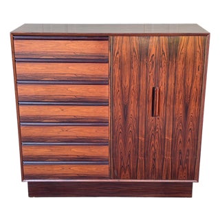 Vintage Danish Westnofa Rosewood Dresser Gentleman's Chest Drawers Highboy For Sale