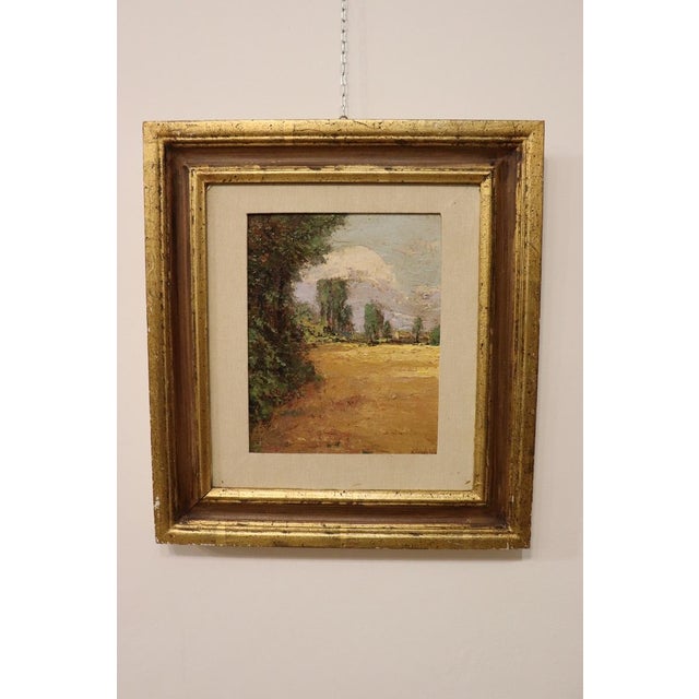 Italian Artist, Landscape, Oil Painting on Cardboard, Framed For Sale - Image 11 of 12