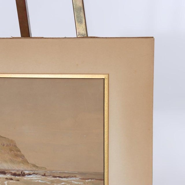 Antique Watercolor On Paper Seascape Signed By Hastings C1908 Measures - 15 1/8" x 20" x 1/4" An antique watercolor on...