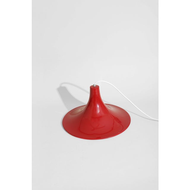 Metal Danish Red Tulip Pendant For Sale - Image 7 of 8