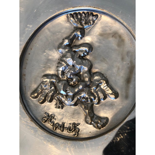 Sculptor Jacques Lipchitz Terling Silver Anniversary Silver Sculpture Plate Israel This is a beautiful sterling silver...