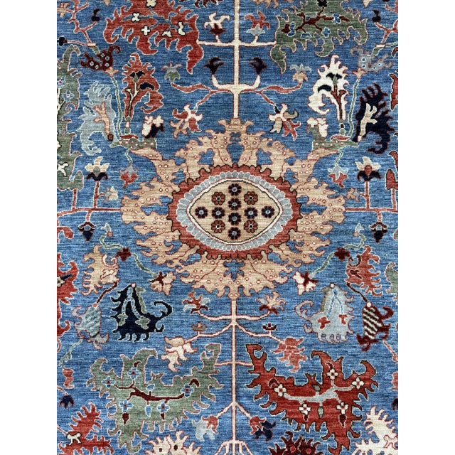 Blue Persian Bidjar Design Hand-Knotted Wool Rug, 09'01 X 11'10 For Sale - Image 6 of 10