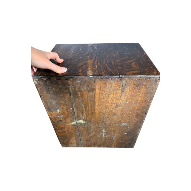 Vintage Macey 4-Drawer Library Card Catalog Cabinet – Solid Wood Brass Hardware For Sale - Image 10 of 11