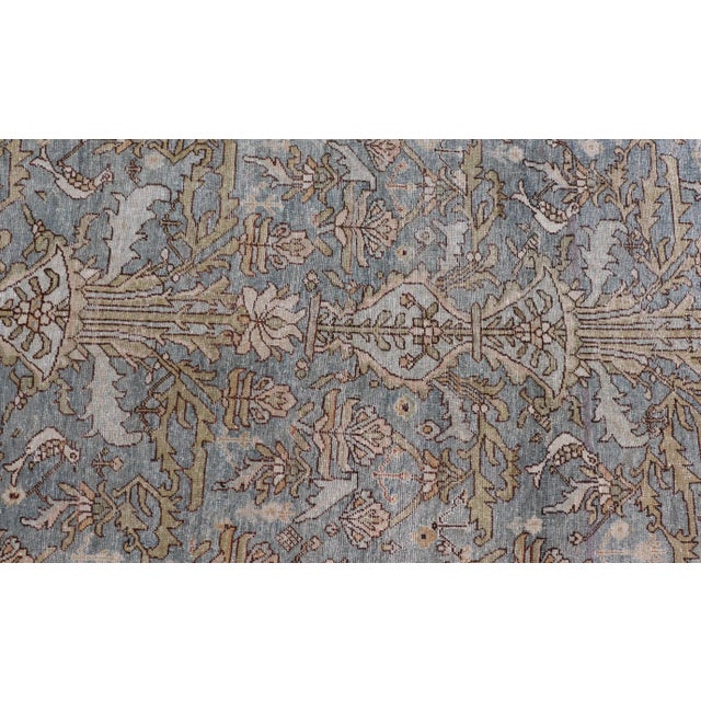 Textile Antique Persian Sultanabad Rug With Soft Blue Palette 5'0 X 8'0 For Sale - Image 7 of 12