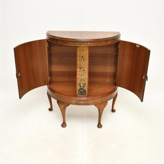 Walnut and Chinoiserie Cabinet, 1920s For Sale - Image 3 of 11