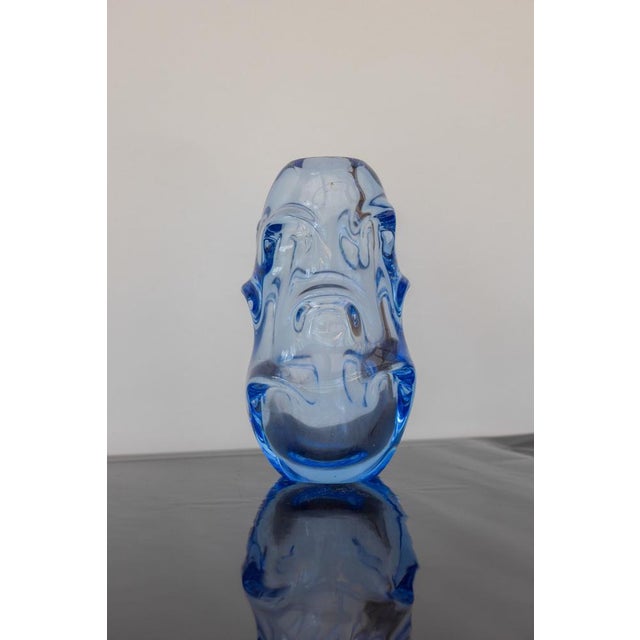 Mid-Century Modern Crystal Vase in Pale Blue by Börne Augustsson for Åseda For Sale - Image 4 of 14