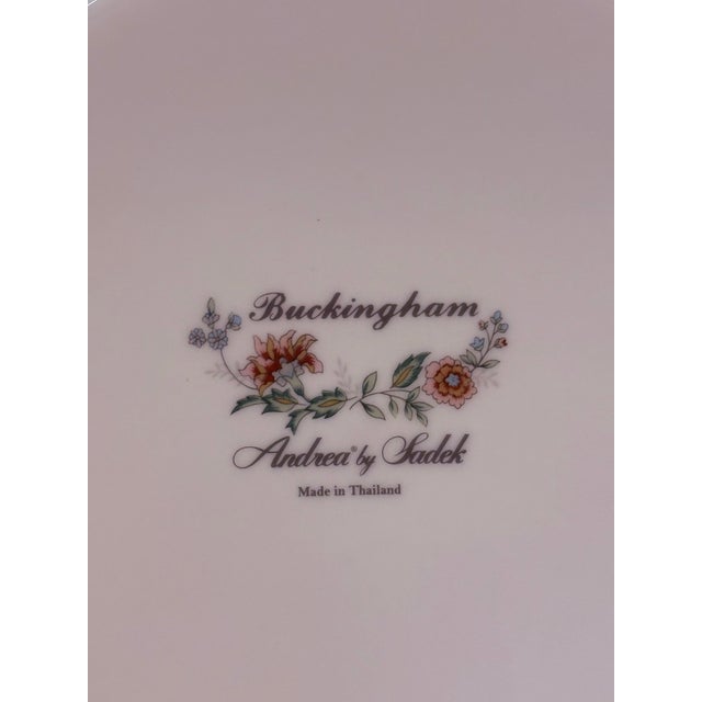 Ceramic Floral Dinner Plate in the Buckingham Pattern From Andrea by Sadek For Sale - Image 7 of 8