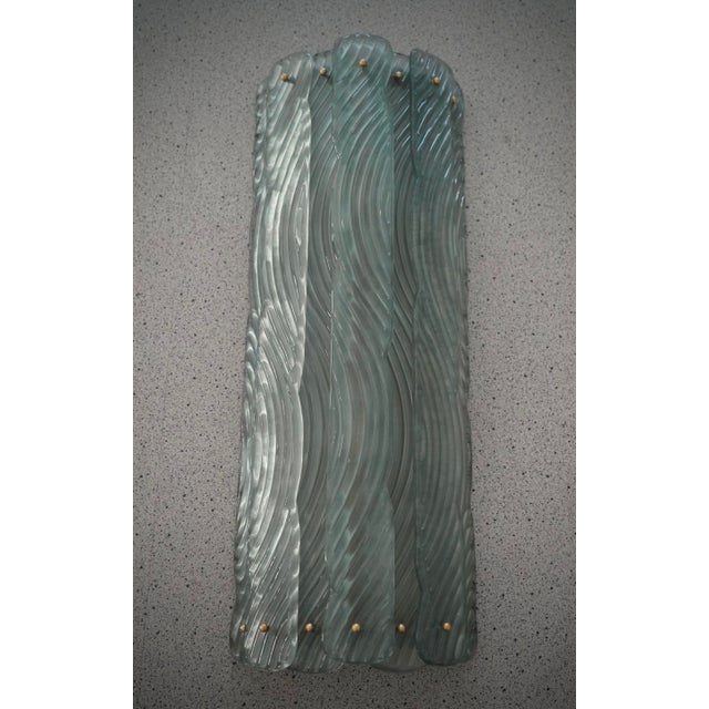 Aqua Semi Circle Murano Green Glass Wall Light by Fontana Arte, 2000 For Sale - Image 8 of 10