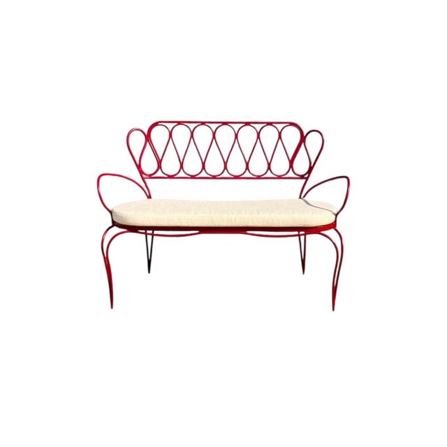 1950s Red Lacquered Iron Garden Sofa by Gio Ponti for Casa E Giardino, 1950s For Sale - Image 5 of 5