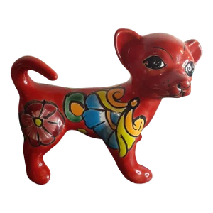 Gorgeous Mexican Folk Talavera Art Doggie Figurine.