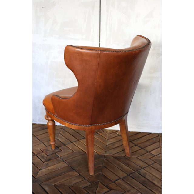 Set of Four Vintage Century Furniture Tufted Leather Side Chairs For Sale - Image 10 of 18