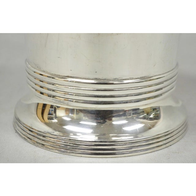 Early 20th Century Vintage English Regency Soldered Silver Plated Fluted Champagne Chiller Bucket For Sale - Image 5 of 12