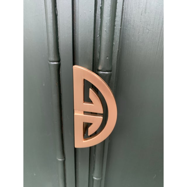 Vintage Green Faux Bamboo Sideboard Buffet For Sale - Image 10 of 10