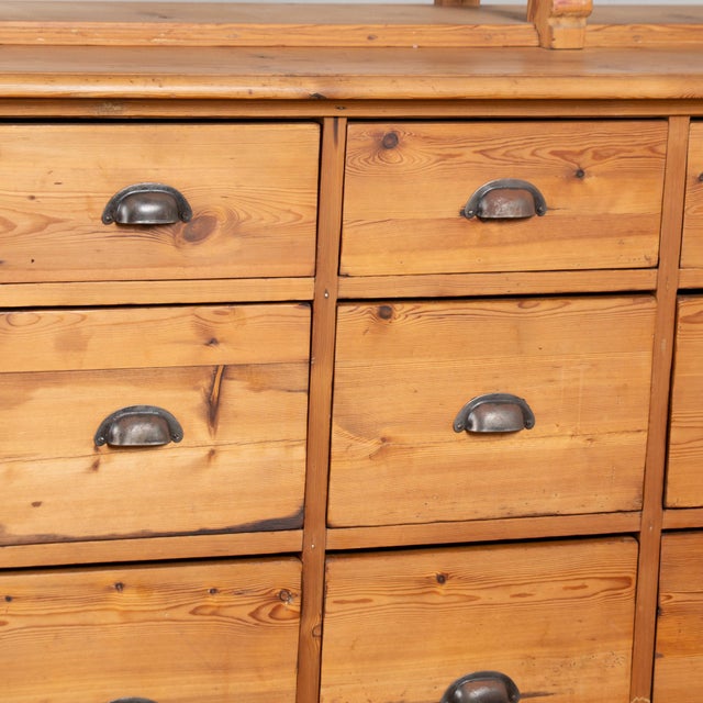 Brown 19th Century Tall Danish Pine Shop Apothecary Cabinet Bookcase For Sale - Image 8 of 12