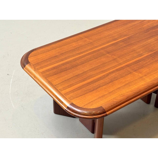 Mid-Century Curved Cherrywood Coffee Table, 1970s For Sale - Image 9 of 16