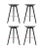 Set of 4 black beech and copper bar stools by lassen dimensions: h 77 x w 36 x l 55.5 cm. Materials: beech, copper. In...