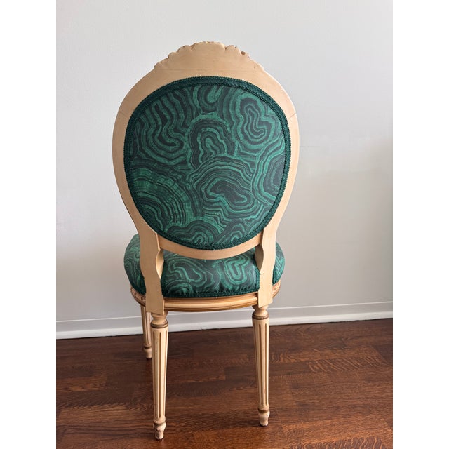 Vintage Louis XVI Malachite Side Chair For Sale - Image 10 of 10