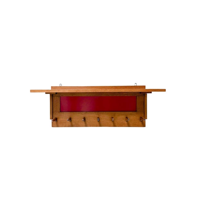 Art Deco Modernist Wall Coat Rack in Oak and Lacquer by Jan Brunott, 1920s For Sale - Image 10 of 12
