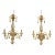 Italian Hollywood Regency Pair Parcel Gilt 2-Light Wall Sconces For Sale