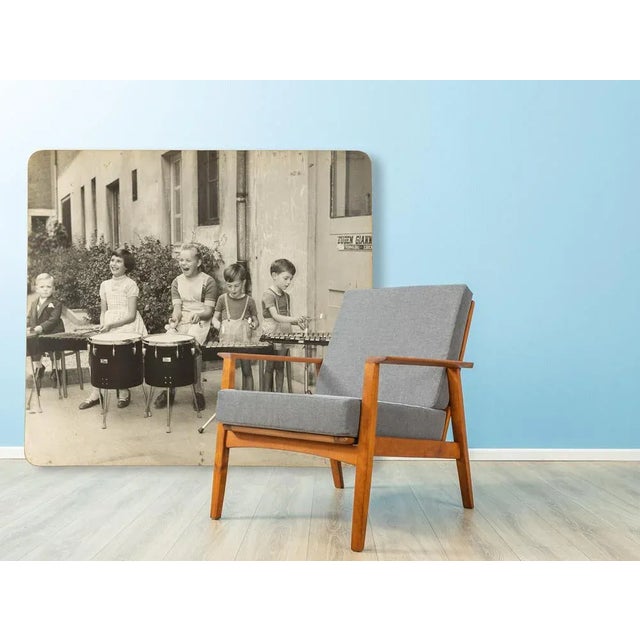Drumming Kids, Black & White Photograph on Wooden Board, 1940s For Sale - Image 10 of 11