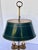 Brass Vintage French Brass Bouillotte Two Candle Lamp W/Green Metal Shade For Sale - Image 8 of 14