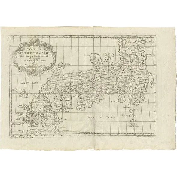 Mid 18th Century Antique Map of Japan by J.N. Bellin, 1752 For Sale - Image 5 of 5