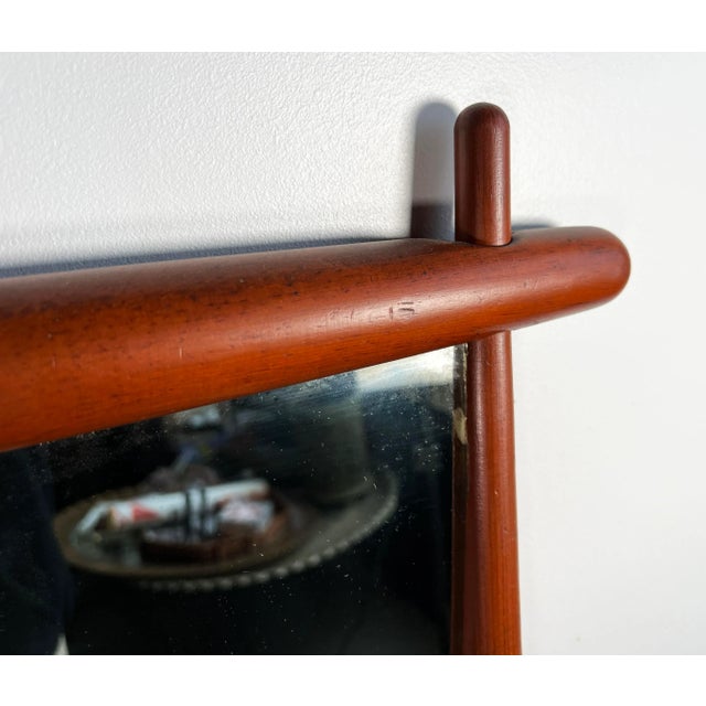 Mid-Century Modern Vintage Mid Century Modern Sculptural Wood Wall Mirror For Sale - Image 3 of 10