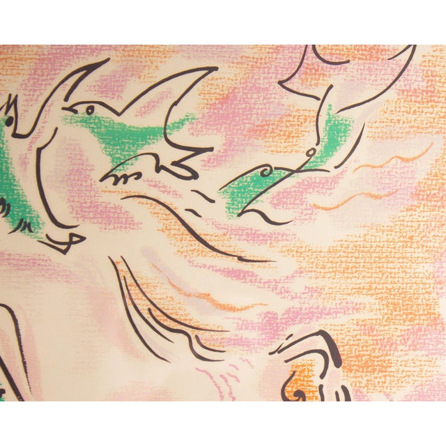 Red 1970 “Surrealist Woman” Lithograph by André Masson For Sale - Image 8 of 8