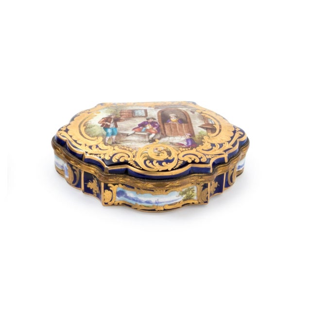 1840 Sevres Louis XVI Blue Gold Porcelain Box - 1 Pc For Sale - Image 11 of 11