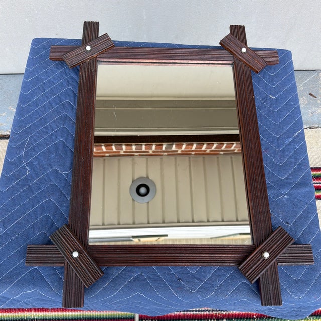 Antique Victorian Walnut Gingerbread Reeded Wall Mirror, Circa 1860s For Sale - Image 6 of 12