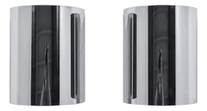 Minimalist Pair of Chrome Wall Sconces in the Manner of Jere