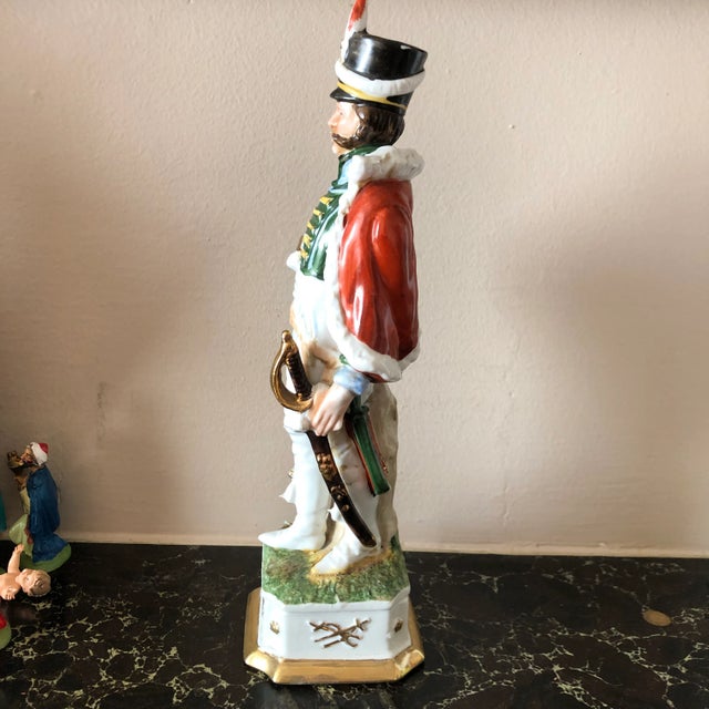 Antique White 1920s Capodimonte Porcelain Napoleonic Generals/Figurines Set of 2 For Sale - Image 8 of 12