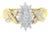 10K Yellow Gold Round And Baguette-Cut Diamond Ring - Size 7 For Sale