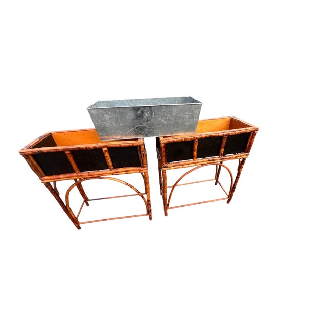 Late 20th Century Pair Rattan Planters For Sale - Image 17 of 18