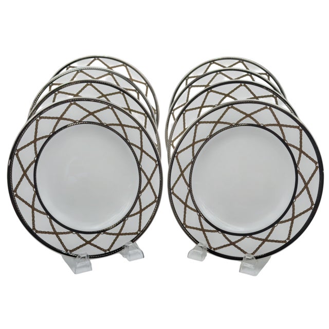 Set of 8 Lenox “Braided Elegance” Fine Bone China Dinner Plates For Sale - Image 14 of 16