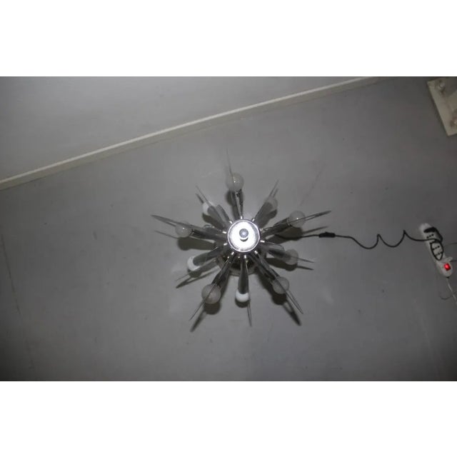 Silver Curved Steel Floor Lamp from Arredalux, 1970s For Sale - Image 8 of 12