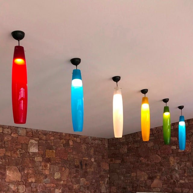 Italian Blue Pendants in Murano Glass by Alessandro Pianon for Vistosi, 1960s For Sale - Image 10 of 18