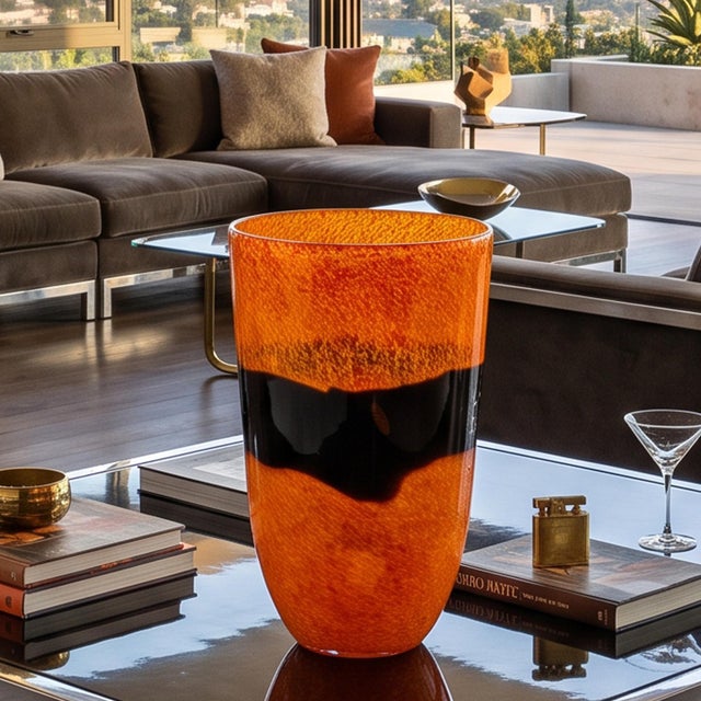 An astonishing vintage vase crafted in Italy during the 1970s by the renowned Murano glassworks Ca'dei Vetrai. This piece...