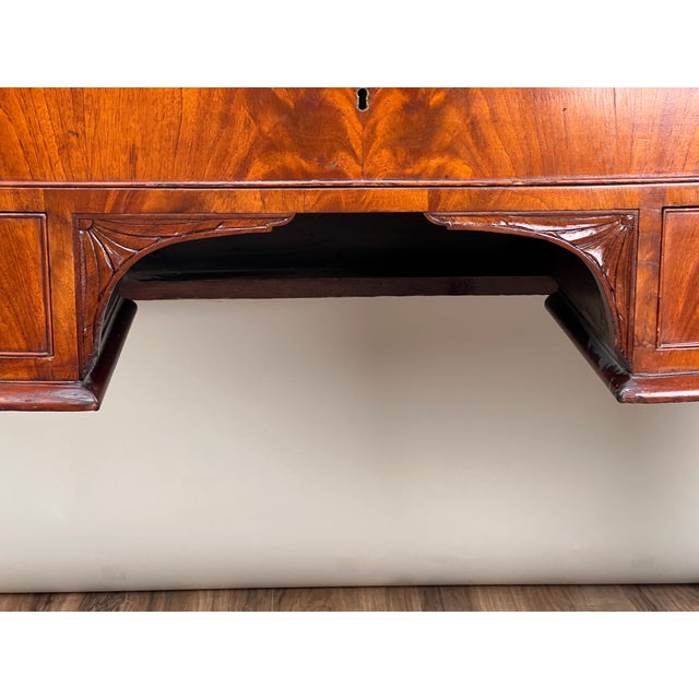 Wood Antique George IV Chippendale Flame Mahogany Buffet C. Mid 19th Century For Sale - Image 7 of 12